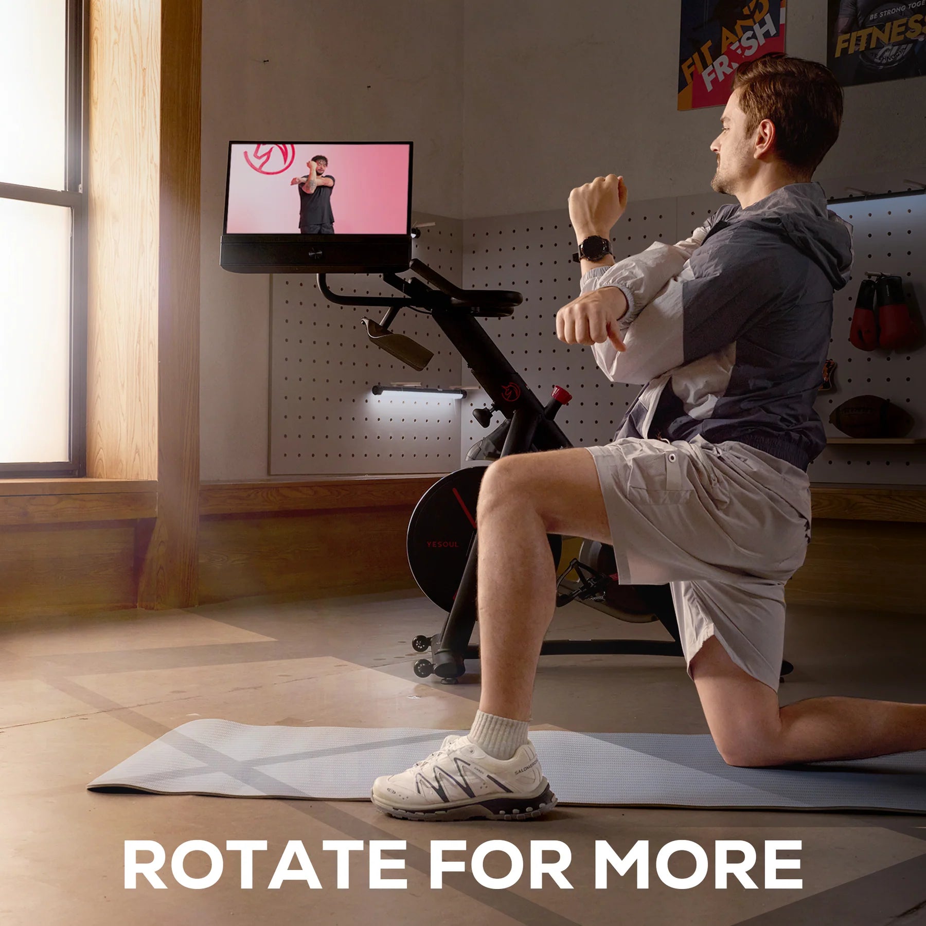 YESOUL G1M Plus Bike – Cyclette da Casa con Schermo 21.5" Full HD Rotante, 100 Livelli di Resistenza Magnetica e Connessione App