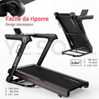 Tapis roulant pieghevole Yesoul T3 Pro visto di profilo, struttura compatta e salvaspazio
