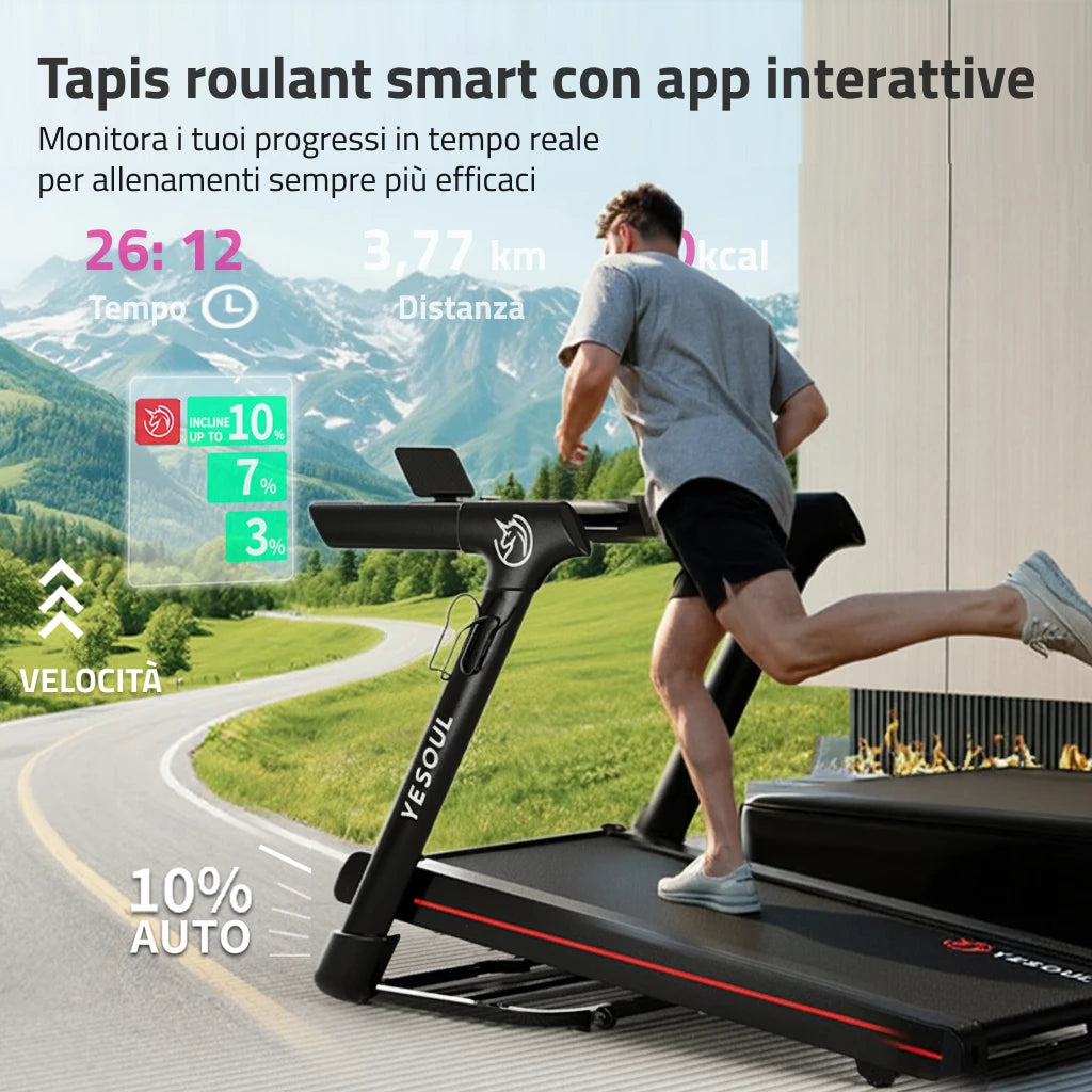 Tapis roulant Yesoul T3 Pro collegato all’app per il monitoraggio dell’allenamento