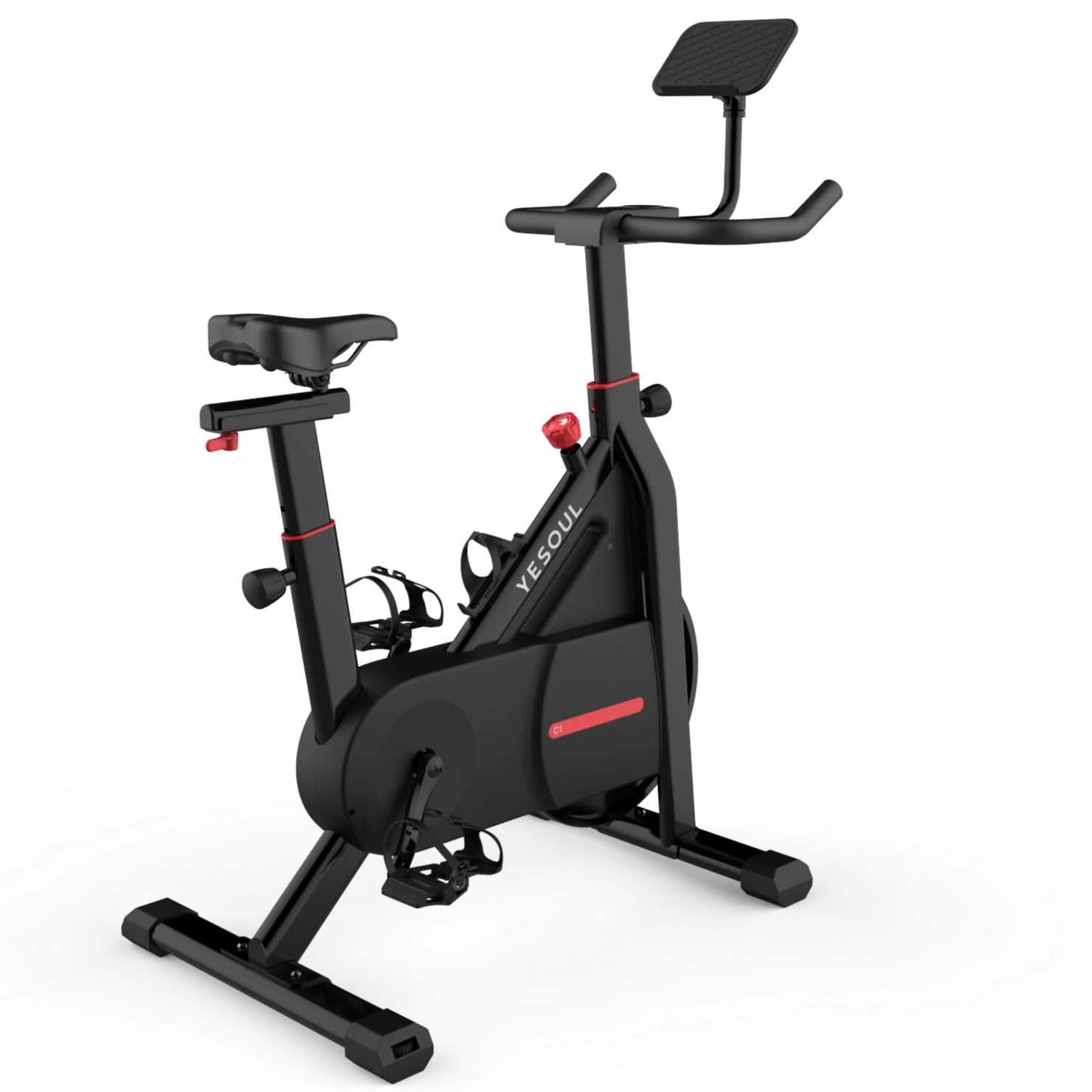 YESOUL C1A – Spin bike interattiva per casa, resistenza magnetica 100 livelli, app Yesoul / Zwift / Kinomap, silenziosa e compatta
