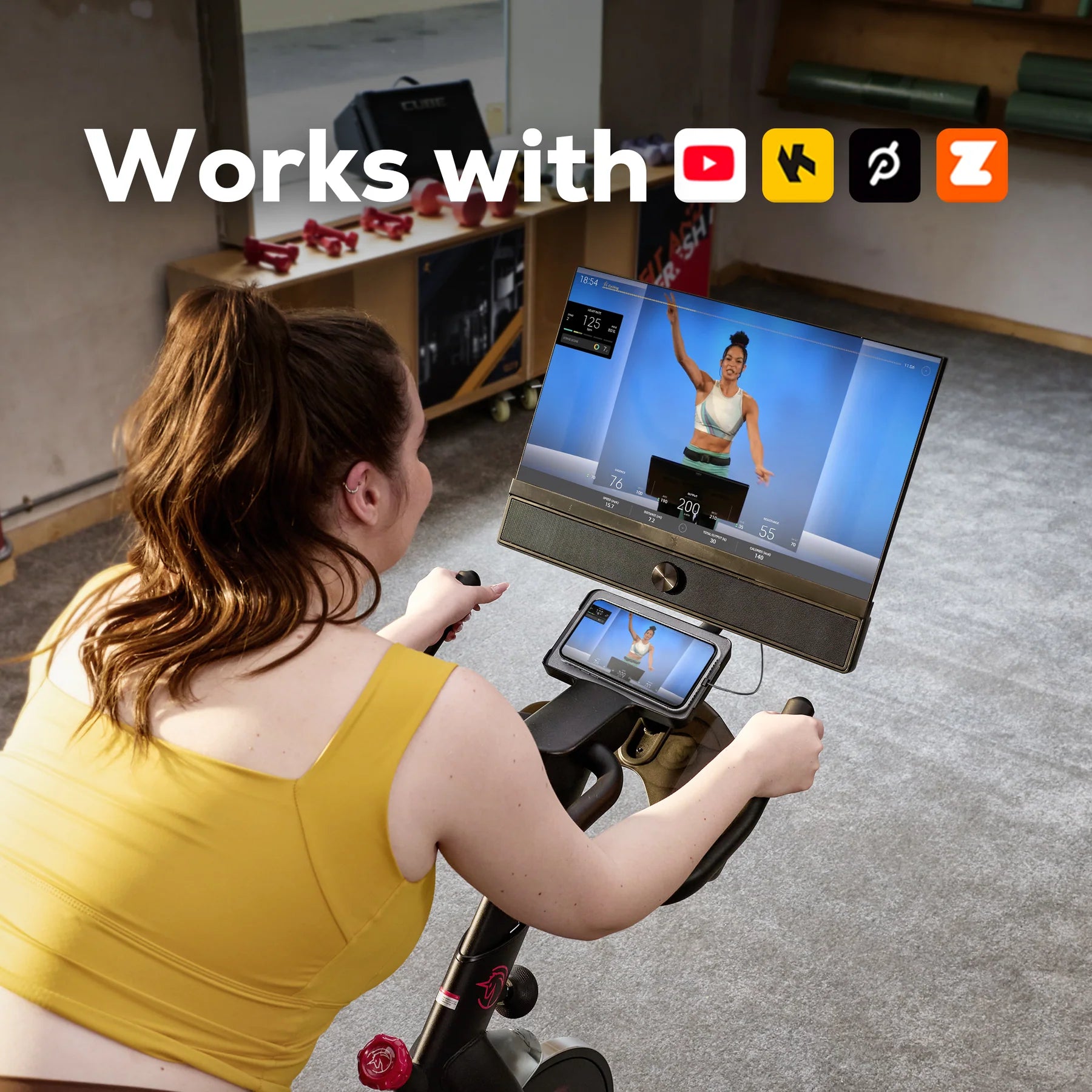 YESOUL G1M Plus Bike – Cyclette da Casa con Schermo 21.5" Full HD Rotante, 100 Livelli di Resistenza Magnetica e Connessione App