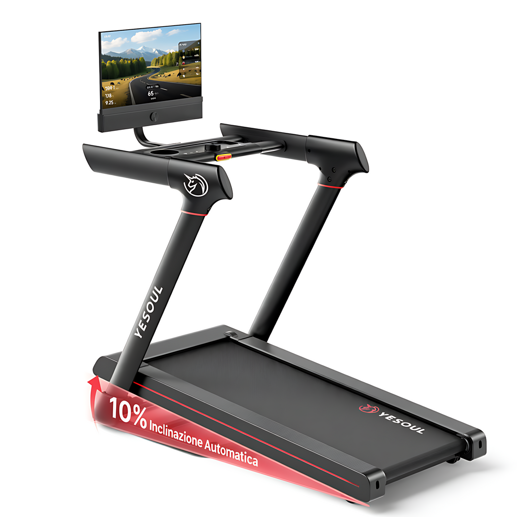 Yesoul T3 PLUS – Tapis Roulant con Schermo 21.5” FHD, Inclinazione Elettrica e Motore Brushless