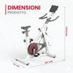 Infografica delle dimensioni della bike indoor Yesoul S3 con indicazione di altezza, lunghezza e larghezza del prodotto. 116,5cm x 101cm x 51cm